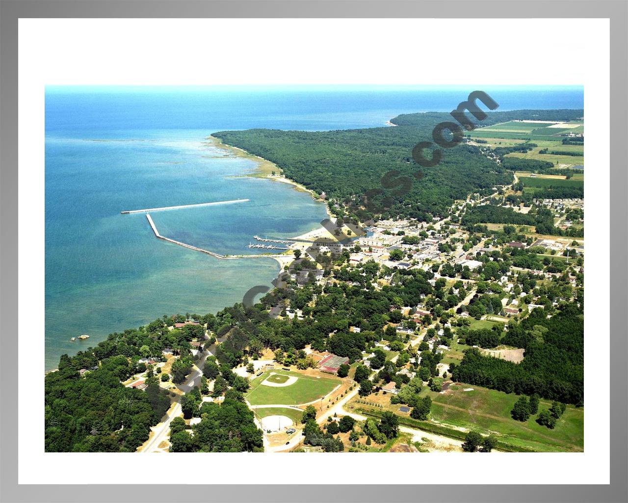 Aerial image of [5900] Port Austin in Huron, MI with Silver Metal frame