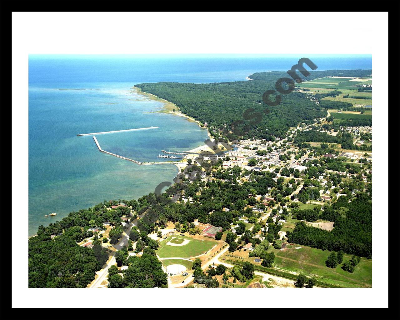 Aerial image of [5900] Port Austin in Huron, MI with Black Metal frame