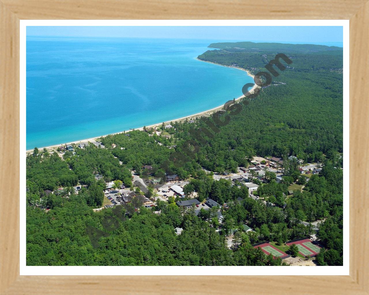 Aerial image of [5901] Glen Arbor in Leelanau, Mi with Natural Wood frame