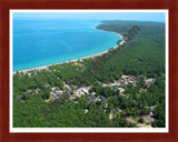 Aerial image of [5901] Glen Arbor in Leelanau, Mi with Cherry Wood frame