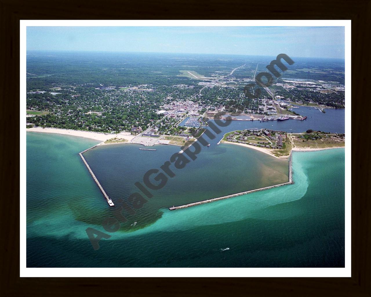 Aerial image of [5906] Ludington in Mason, MI with Black Wood frame