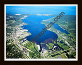 Aerial image of [5909] Muskegon Lake in Muskegon, MI with Black Wood frame