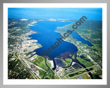 Aerial image of [5909] Muskegon Lake in Muskegon, MI with Silver Metal frame