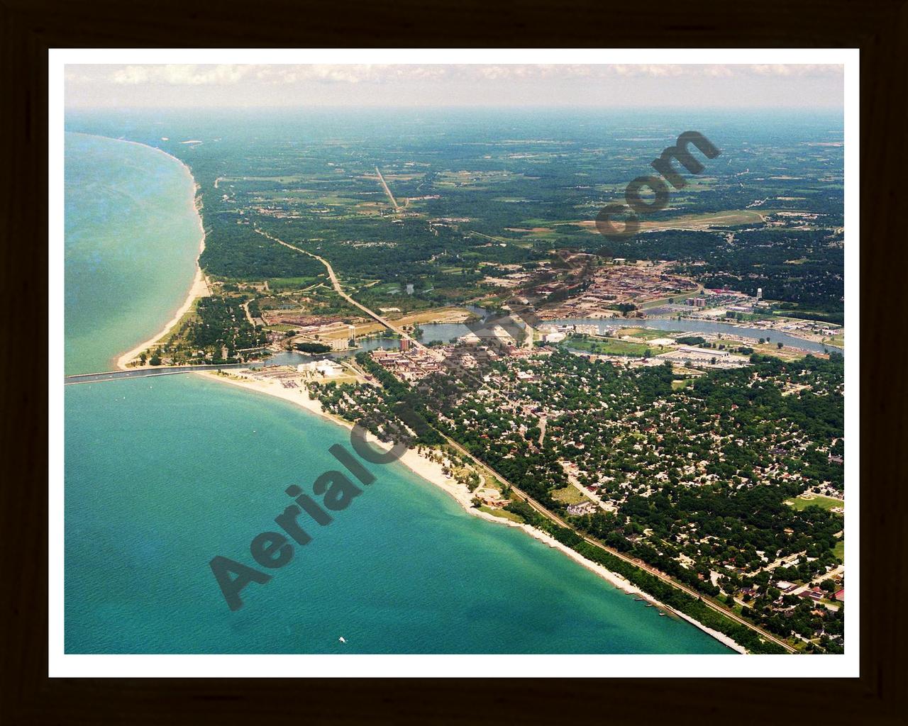 Aerial image of [5910] Benton Harbor in Berrien, MI with Black Wood frame