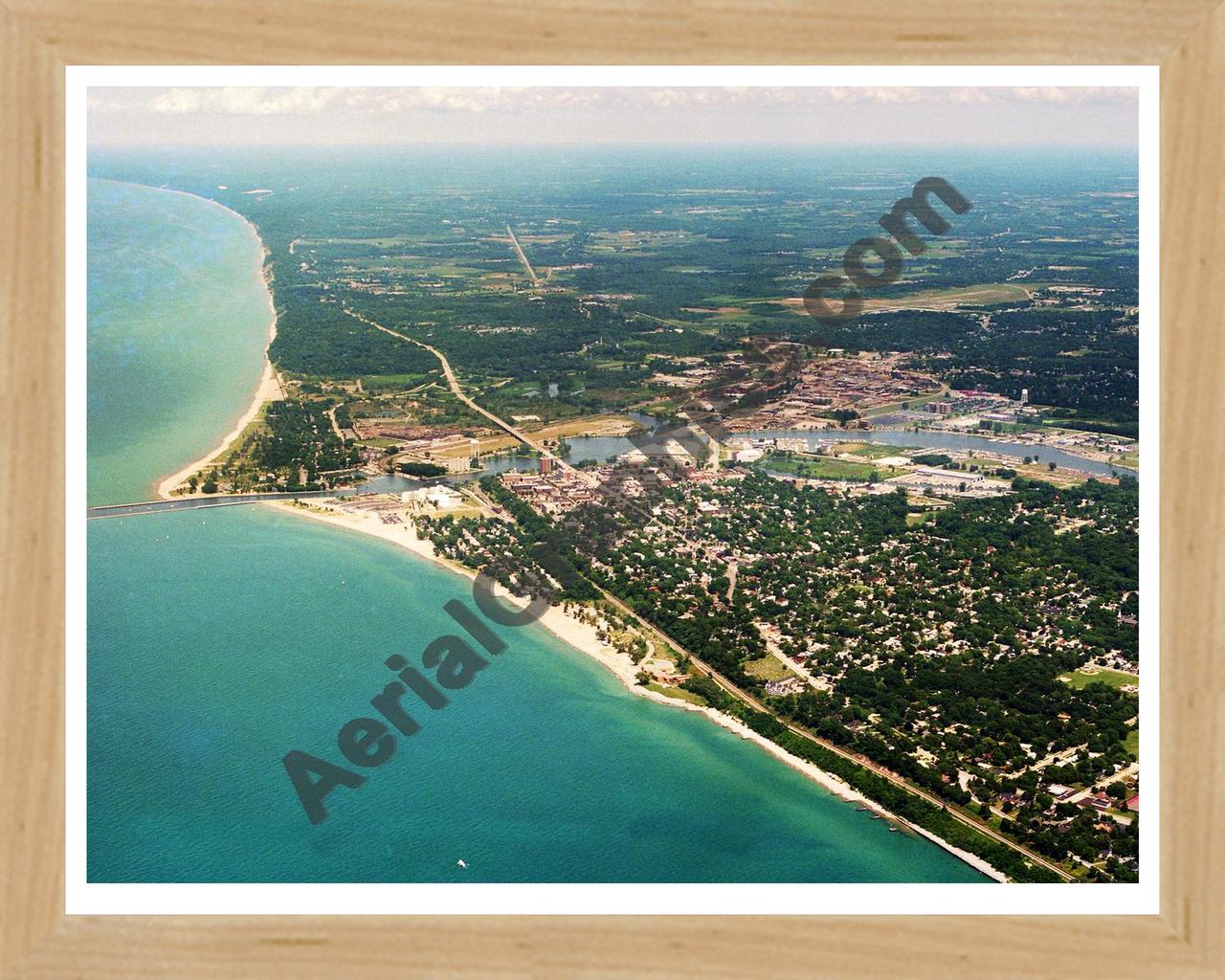 Aerial image of [5910] Benton Harbor in Berrien, MI with Natural Wood frame