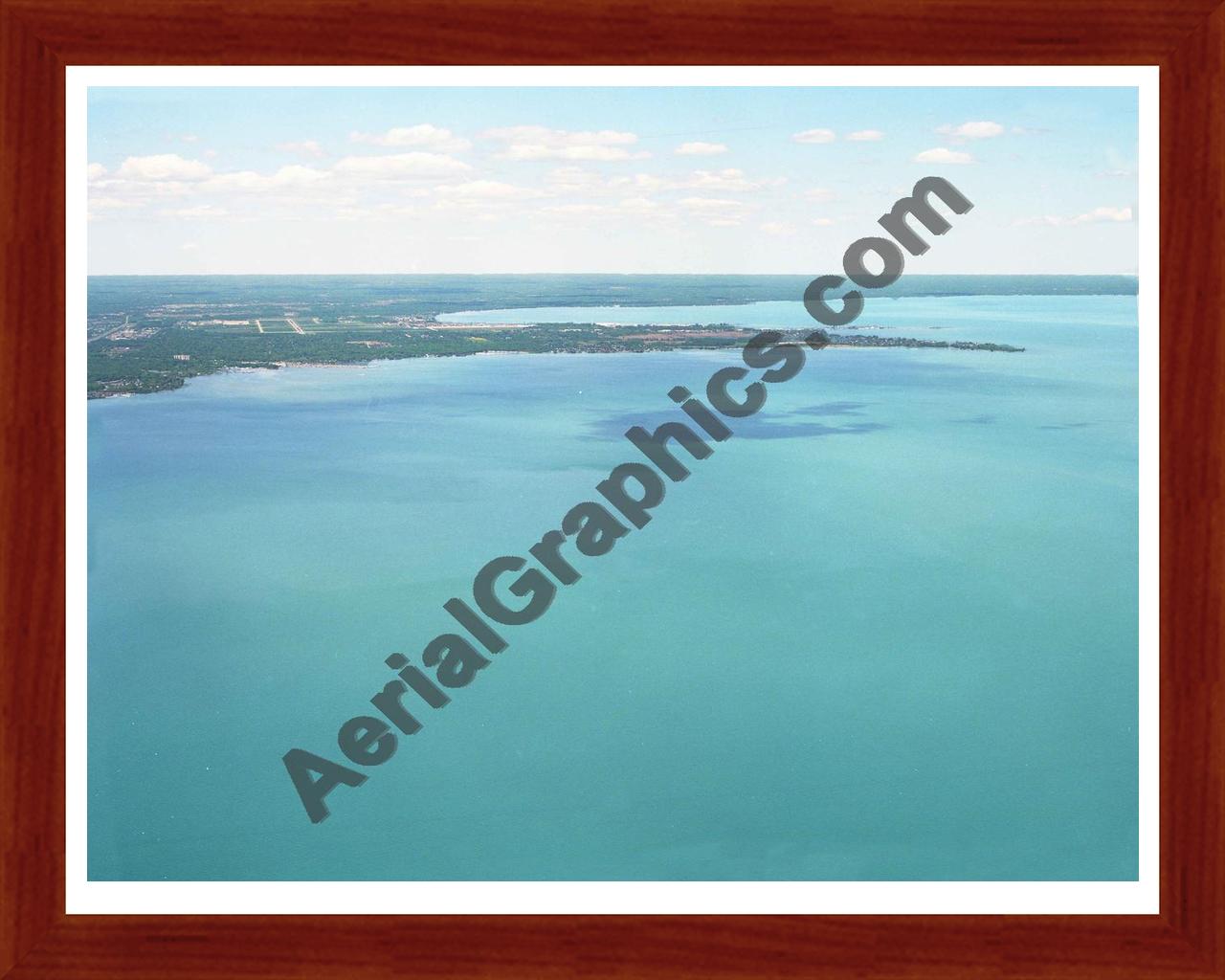 Aerial image of [5911] L'Anse Creuse Bay in Macomb, MI with Cherry Wood frame