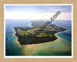 Aerial image of [5913] Old Mission Peninsula Point in Grand Traverse, Mi with Natural Wood frame