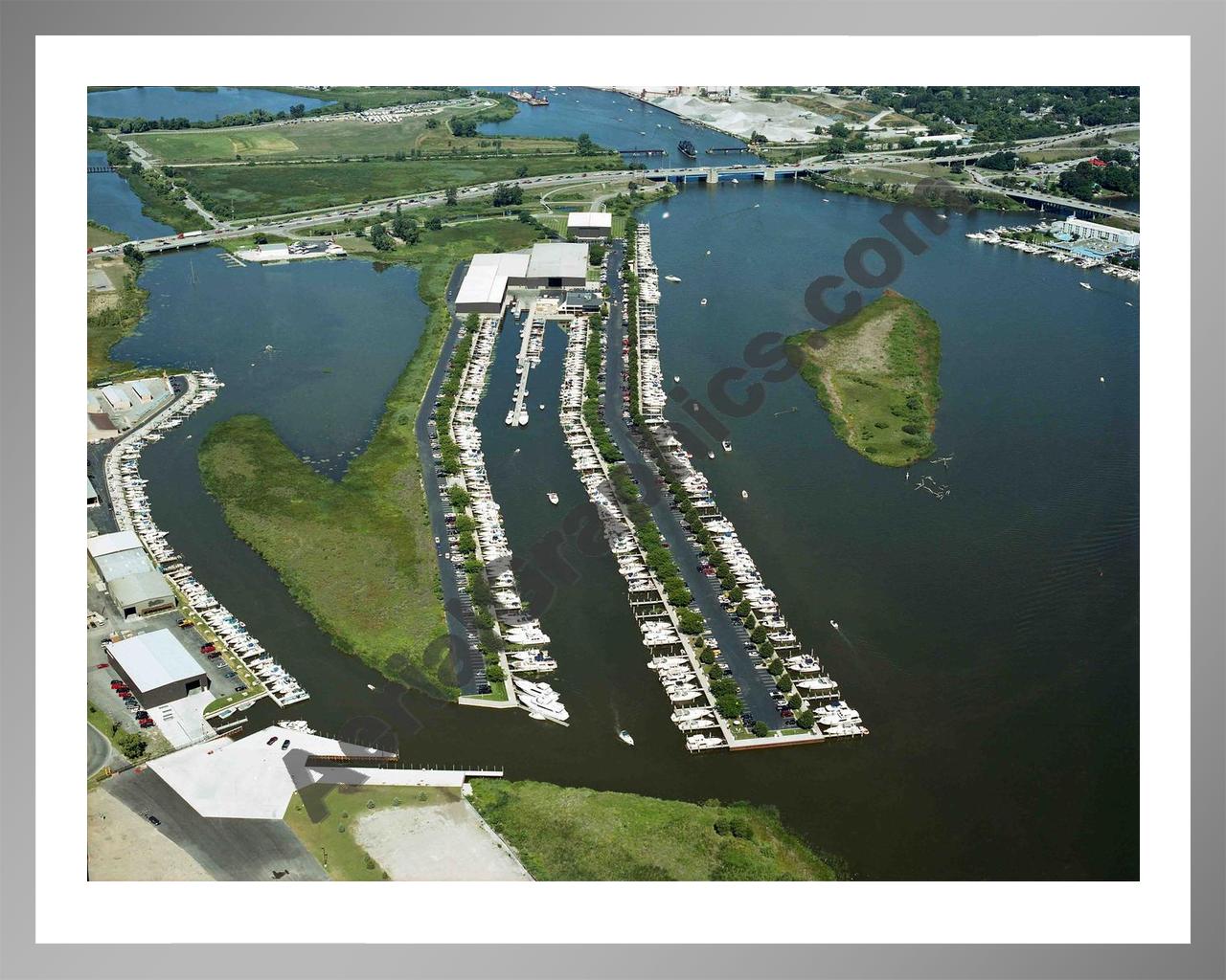 Aerial image of [5914] Grand Isle Marina in Ottawa, Mi with Silver Metal frame