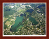 Aerial image of [5916] LOTUS LAKE/ MACEDAY LAKE in OAKLAND, MI with Cherry Wood frame