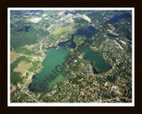 Aerial image of [5916] LOTUS LAKE/ MACEDAY LAKE in OAKLAND, MI with Black Wood frame