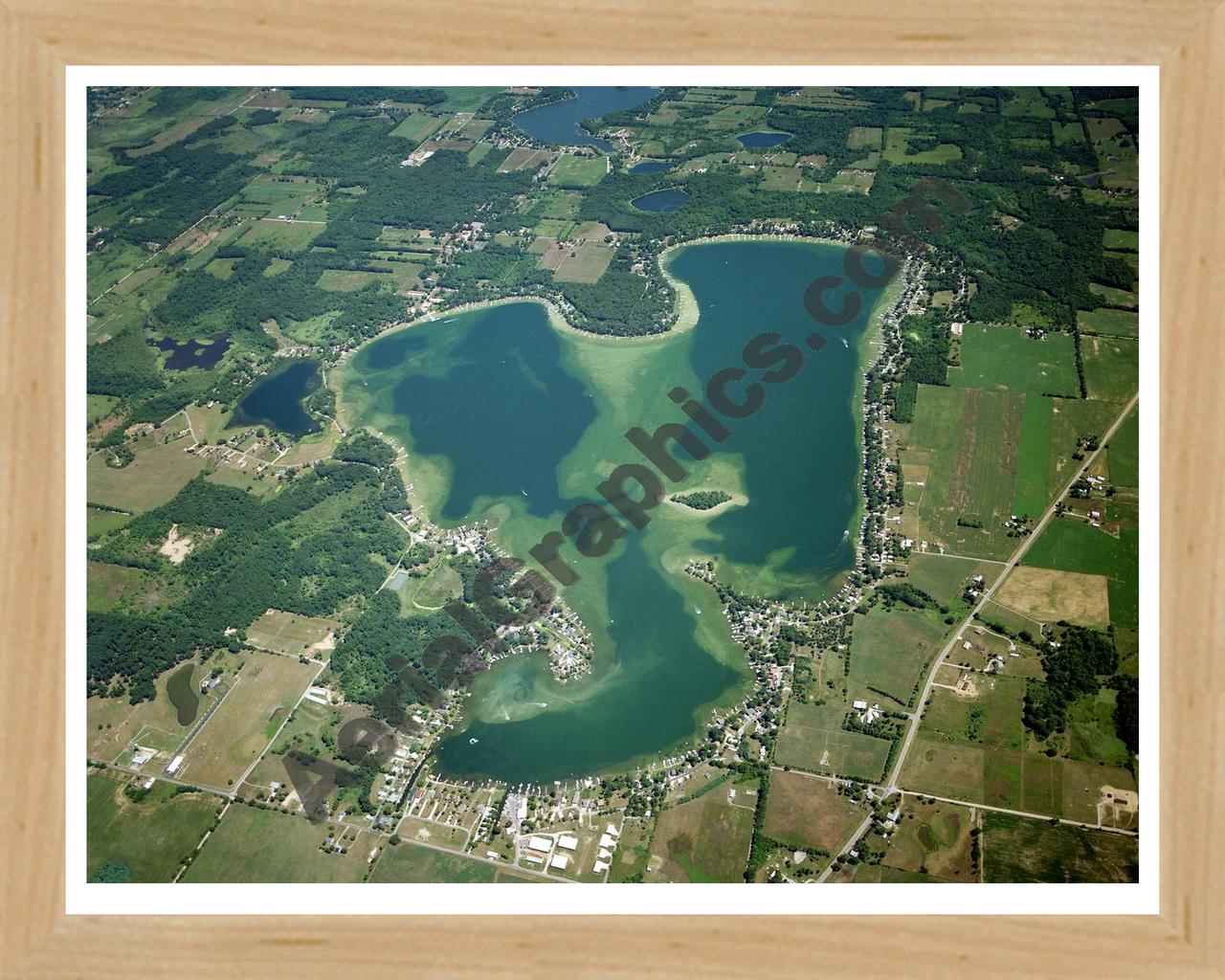 Aerial image of [5917] CLEAR LAKE in STEUBEN, IN with Natural Wood frame