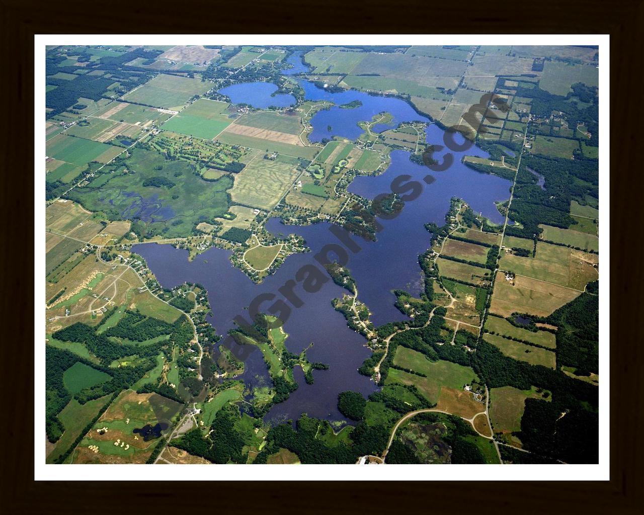 Aerial image of [5921] LAKE TEMPLENE in ST JOSEPH, MI with Black Wood frame