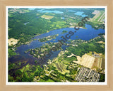 Aerial image of [5922] PONTIAC LAKE in OAKLAND, MI with Natural Wood frame