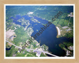 Aerial image of [5925] PONTIAC LAKE LOOKING NORTH in OAKLAND, MI with Natural Wood frame