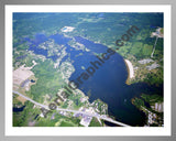 Aerial image of [5925] PONTIAC LAKE LOOKING NORTH in OAKLAND, MI with Silver Metal frame