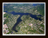 Aerial image of [5926] WOLVERINE LAKE in OAKLAND, MI with Black Wood frame