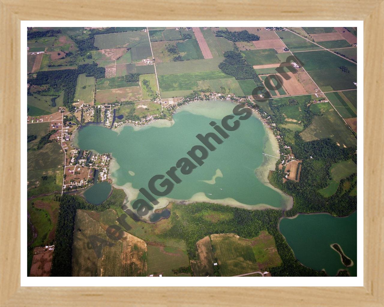 Aerial image of [594] Oliver Lake with Natural Wood frame