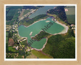 Aerial image of [595] Oliverda Lake in Branch, MI with Natural Wood frame