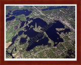 Aerial image of [599] Lake Orion in Oakland, MI with Cherry Wood frame