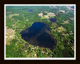 Aerial image of [600] Osterhout Lake in Allegan, MI with Black Wood frame