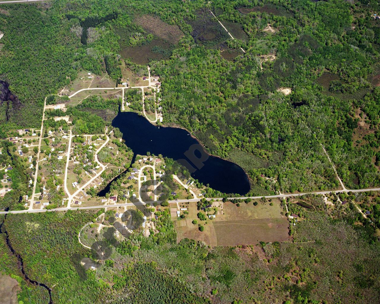 Aerial image of [602] Otter Lake in Clare, MI with No frame