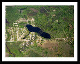 Aerial image of [602] Otter Lake in Clare, MI with Black Metal frame