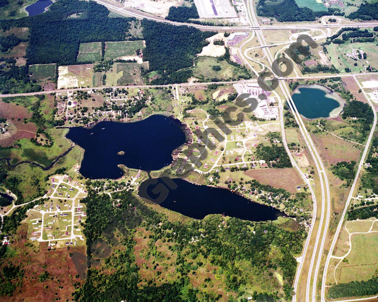 Aerial image of [604] Big & Little Otter Lakes with Canvas Wrap frame