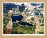 Aerial image of [604] Big & Little Otter Lakes with Natural Wood frame