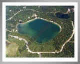 Aerial image of [605] Owasippe Lake in Muskegon, MI with Silver Metal frame