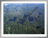 Aerial image of [607] Oxbow, Reed, Orchard, & Rainbow Lakes in Lake, MI with Silver Metal frame