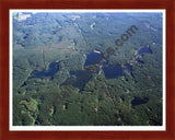 Aerial image of [607] Oxbow, Reed, Orchard, & Rainbow Lakes in Lake, MI with Cherry Wood frame