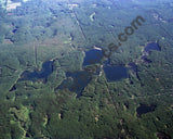 Aerial image of [607] Oxbow, Reed, Orchard, & Rainbow Lakes in Lake, MI with Canvas Wrap frame