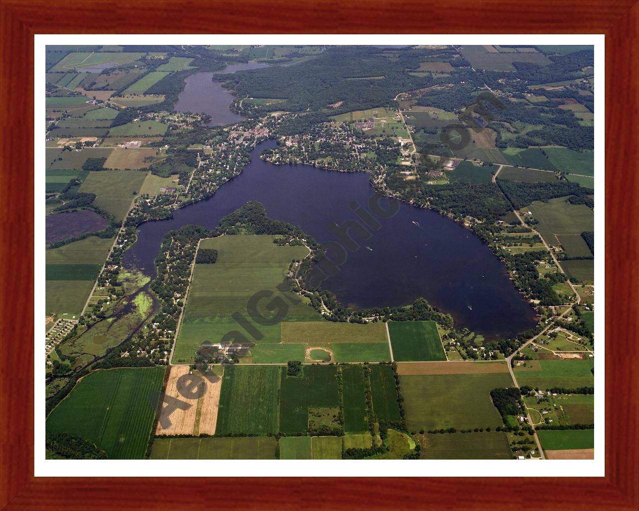 Aerial image of [610] Palmer Lake in St Joseph, MI with Cherry Wood frame