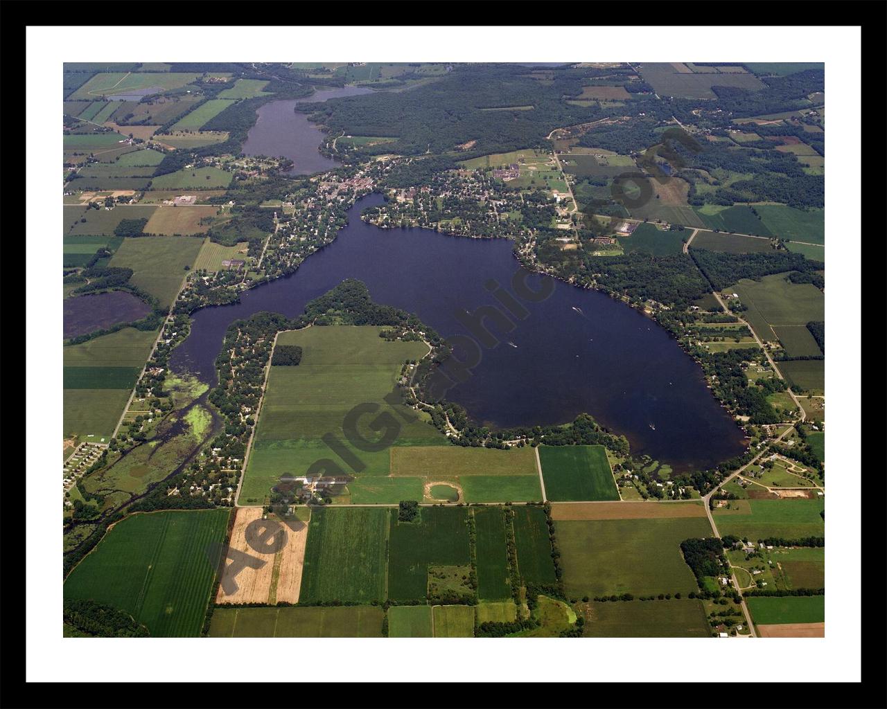 Aerial image of [610] Palmer Lake in St Joseph, MI with Black Metal frame