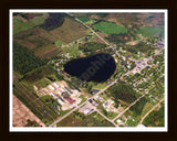 Aerial image of [619] Pearl Lake in Montcalm, MI with Black Wood frame