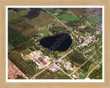 Aerial image of [619] Pearl Lake in Montcalm, MI with Natural Wood frame