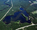 Aerial image of [624] Pettit Lake in Newaygo, MI with Canvas Wrap frame