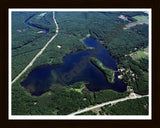 Aerial image of [624] Pettit Lake in Newaygo, MI with Black Wood frame