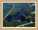 Aerial image of [624] Pettit Lake in Newaygo, MI with Natural Wood frame