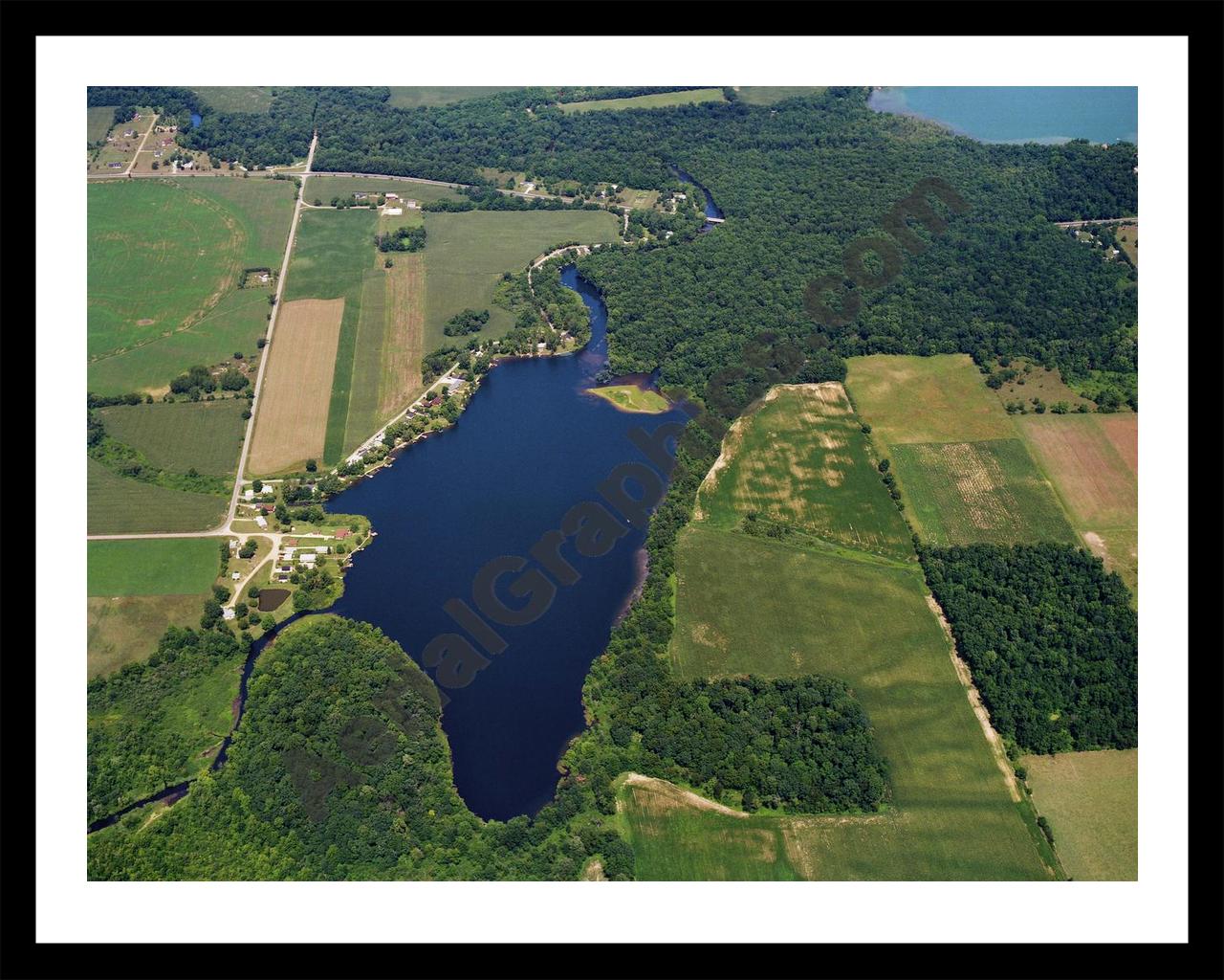 Aerial image of [631] Pigeon Lake with Black Metal frame