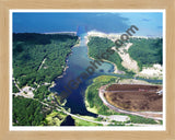 Aerial image of [632] Pigeon Lake in Ottawa, MI with Natural Wood frame