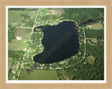 Aerial image of [637] Pine Lake in Kent, MI with Natural Wood frame