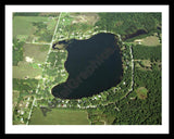 Aerial image of [637] Pine Lake in Kent, MI with Black Metal frame