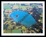 Aerial image of [644] Pleasant lake in Jackson, MI with Black Metal frame