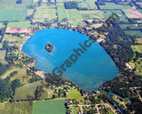 Aerial image of [644] Pleasant lake in Jackson, MI with Canvas Wrap frame