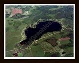 Aerial image of [646] Pleiness Lake in Mason, MI with Black Wood frame