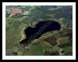 Aerial image of [646] Pleiness Lake in Mason, MI with Black Metal frame