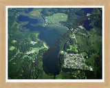 Aerial image of [650] Portage Lake in Jackson, MI with Natural Wood frame