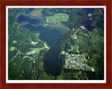 Aerial image of [650] Portage Lake in Jackson, MI with Cherry Wood frame