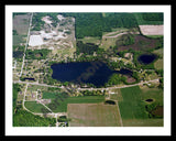 Aerial image of [664] Rock Lake in Montcalm, MI with Black Metal frame